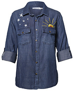 Sunshine Embroidered Button Up