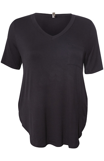 Bamboo V-Neck Tee With Front Pocket Slide 1