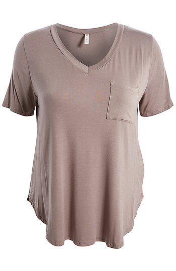 Bamboo V-Neck Tee With Front Pocket Slide 1
