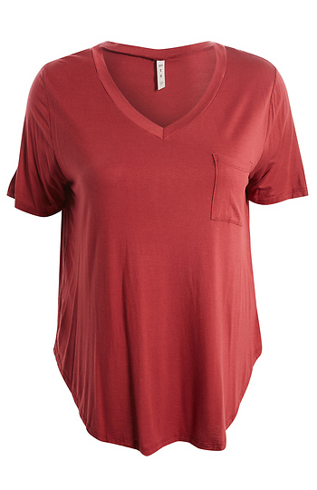 Bamboo V-Neck Tee With Front Pocket Slide 1