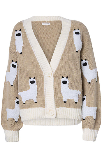Llamas Printed Cardigan Slide 1