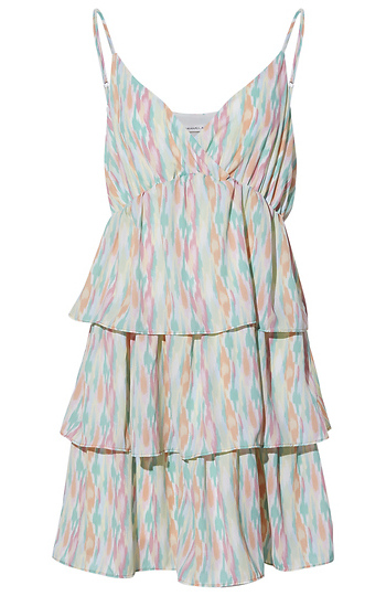 Printed Tiered Mini Dress Slide 1