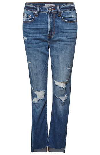 High Rise Crop Slim Straight Jean Slide 1