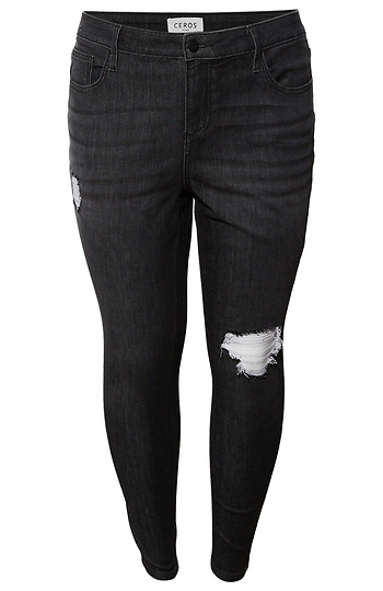 Ceros High Rise Distressed Denim Slide 1