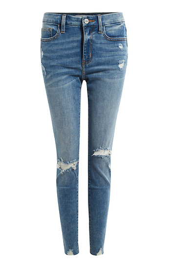 Mid Rise Distressed Ankle Jean Slide 1