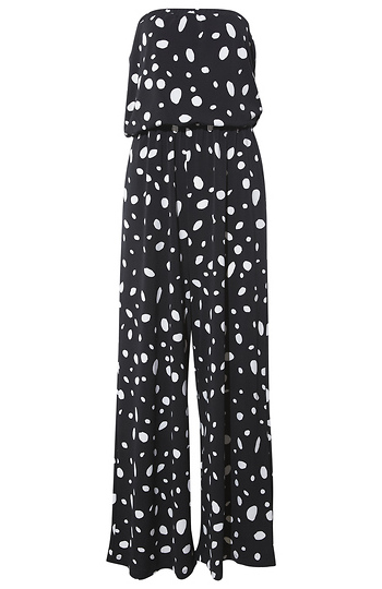 Polka Dot Strapless Jumpsuit Slide 1