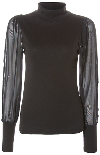Sanctuary Mesh Sleeve Top Slide 1