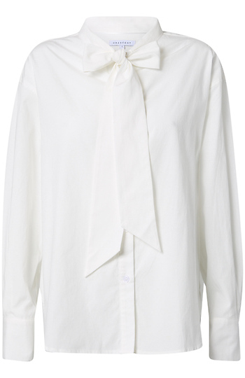 Neck Tie Button Up Blouse Slide 1