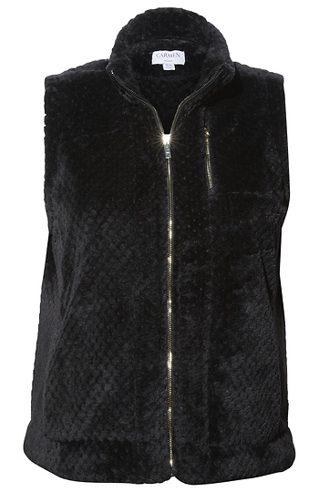 Fuzzy Zip Front Vest Slide 1