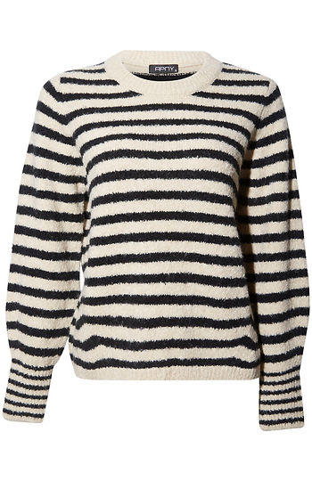 Stripe Sweater with Blouson Sleeve Slide 1