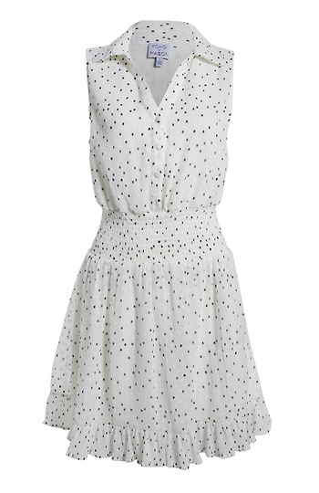 Sleeveless Polka Dot Mini Dress Slide 1