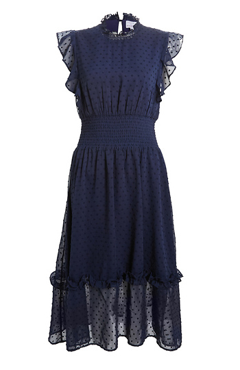 Swiss Dot Midi Dress Slide 1