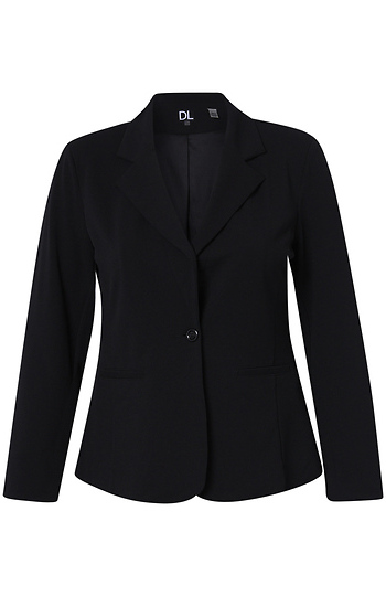 Solid Double Crepe Single Button Blazer Slide 1