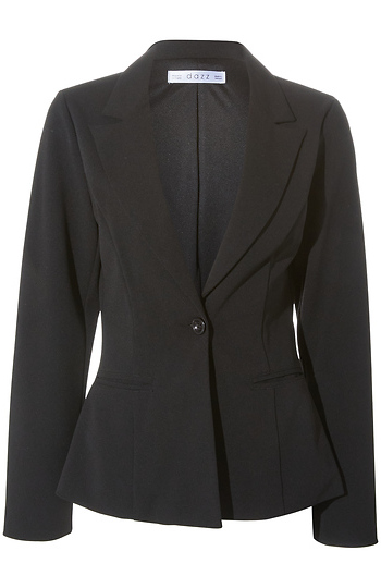 Single Button Crepe Blazer Slide 1