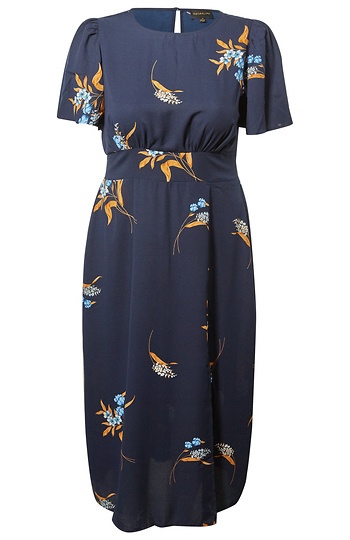 Printed Midi Dress with Slit Slide 1