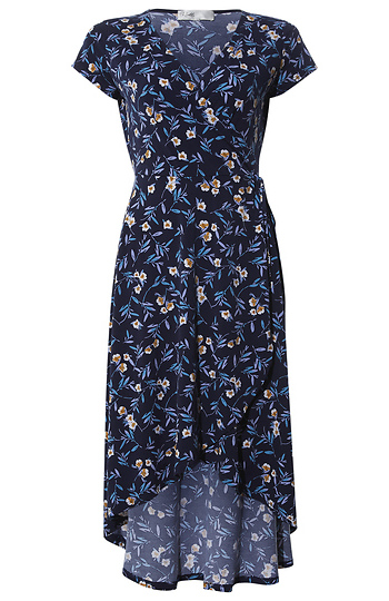 Floral Faux Wrap Dress Slide 1