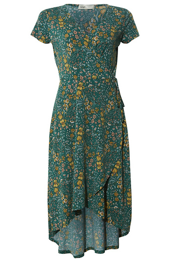 Floral Faux Wrap Dress Slide 1