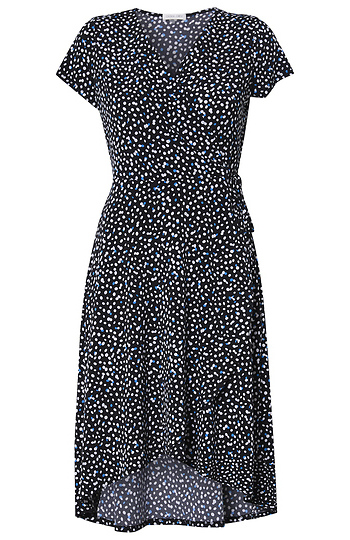 Faux Wrap Short Sleeve Dress Slide 1