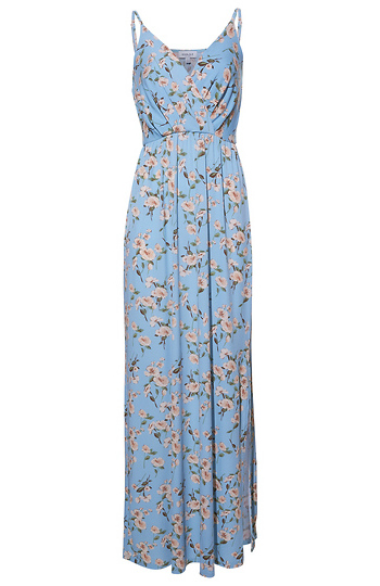 Floral Maxi Dress with Side Slit Slide 1