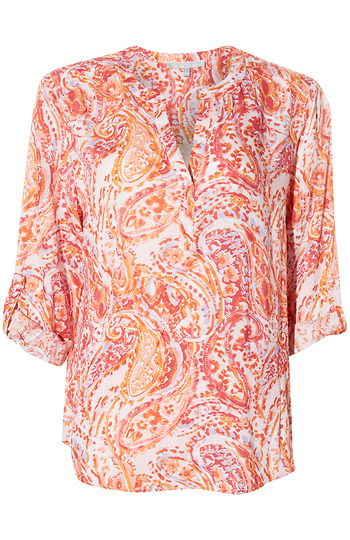 Daniel Rainn Split Neck Printed Blouse Slide 1
