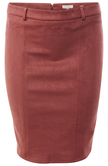 Suede Pencil Skirt Slide 1