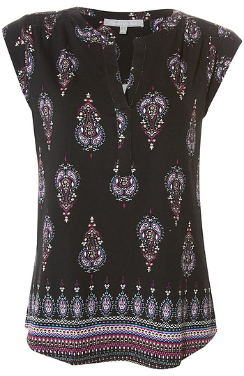 Daniel Rainn Split Neck Printed Top Slide 1