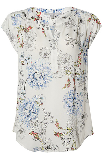 Daniel Rainn Floral Split Neck Top Slide 1