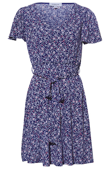 Waist Tie Floral Mini Dress Slide 1