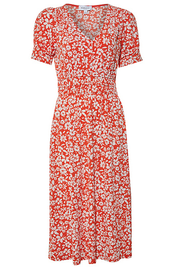 Puff Sleeve Midi Dress Slide 1