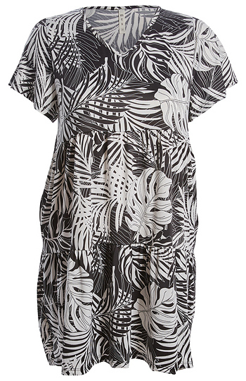 Tropical Print Dress Slide 1