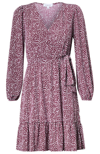 Long Sleeve Surplice Dress Slide 1