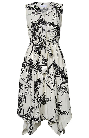 Tropical Button Front Midi Dress Slide 1