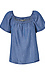 Elastic Neck Chambray Top Thumb 1