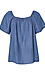 Elastic Neck Chambray Top Thumb 2