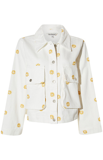 Floral Embroidered Denim Jacket Slide 1