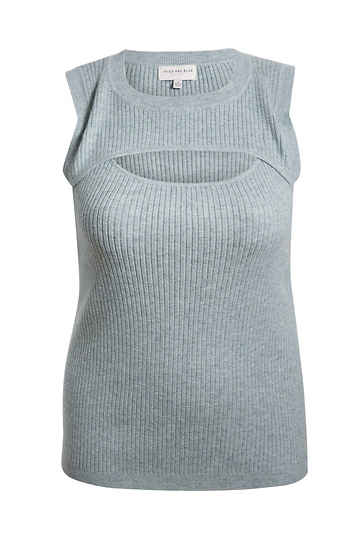 Skies are Blue Cut Out Knit Tank Slide 1
