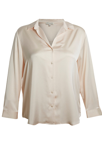 Satin Button Down Blouse Slide 1