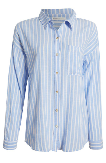 Striped Button Up Shirt Slide 1