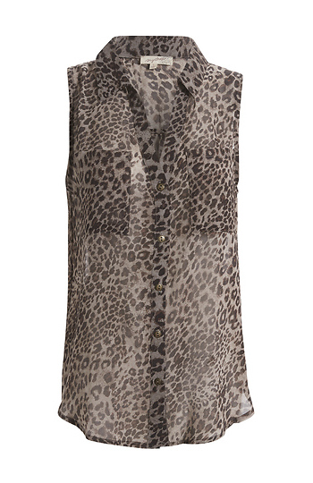 Sleeveless Animal Print Blouse Slide 1