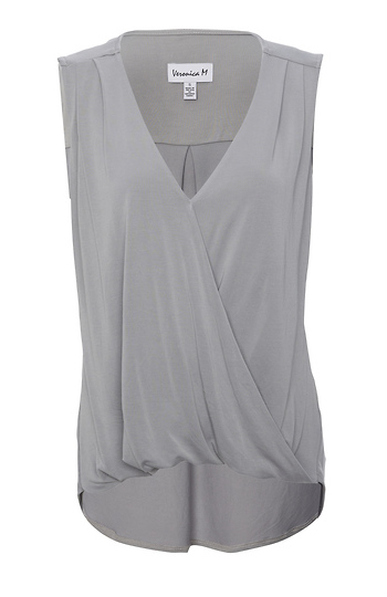Veronica M Sleeveless Cupro Surplice Top Slide 1
