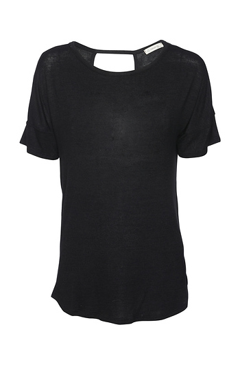 Short Sleeve Draped Open Back Slide 1