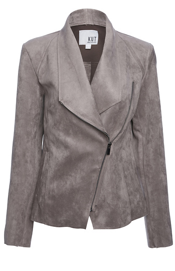 Kut from the Kloth Faux Suede Drape Collar Jacket Slide 1