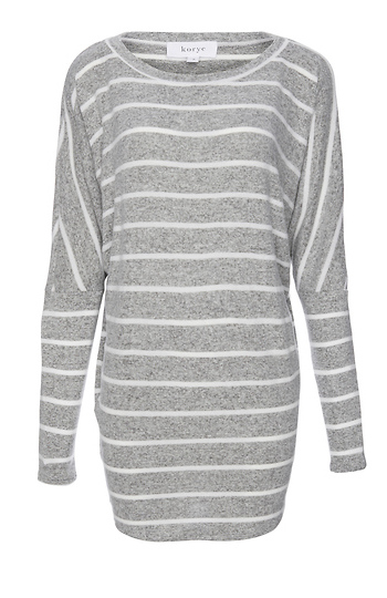 Striped Brushed Long Sleeve Top Slide 1