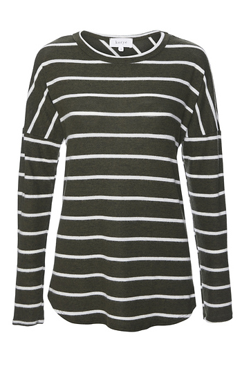 Ria Brushed Striped Hi-Low Top Slide 1