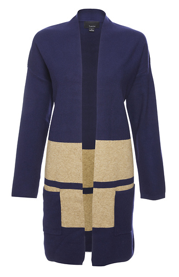 Open Front Wide Stripes Cardigan Slide 1