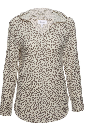 Cheetah Print Brushed Hoodie Slide 1