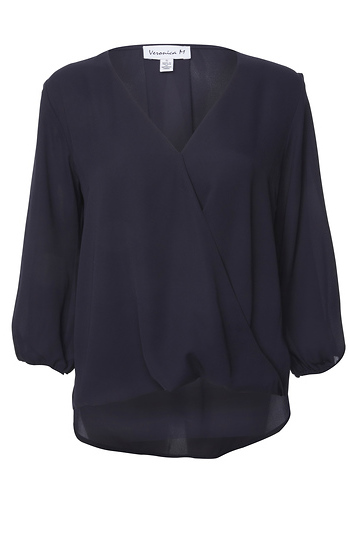 Veronica M 3/4 Sleeve Surplice Blouse Slide 1