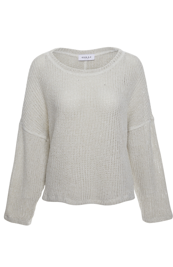 Open Weave Knit Top in OffWhite S L DAILYLOOK