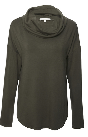 Super Soft Cowl Neck Long Sleeve Top Slide 1