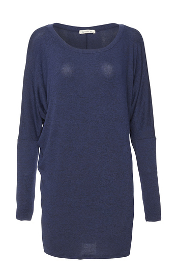 Boat Neck Long Sleeve Hacci Top Slide 1